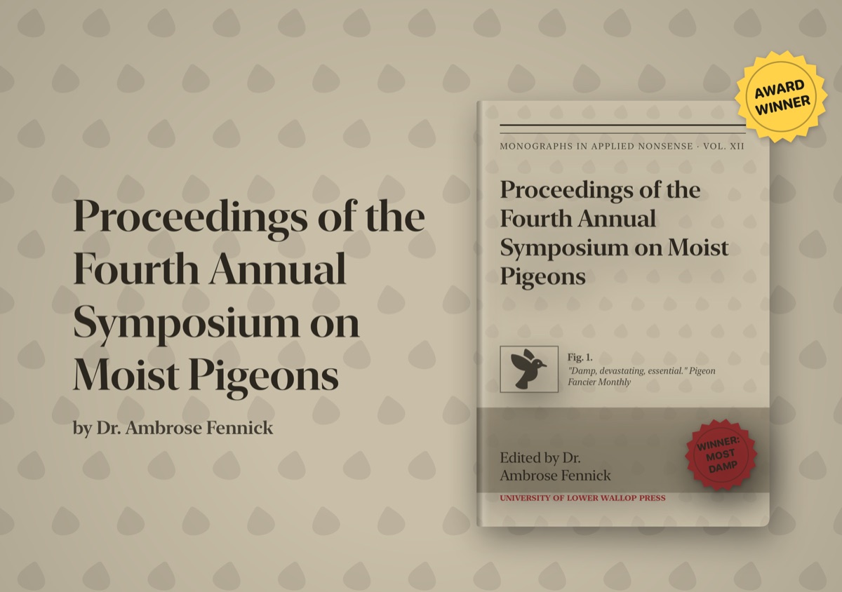 Moist Pigeons wallpaper for the iPhone Duo inner screen, landscape, with an Award winner sticker